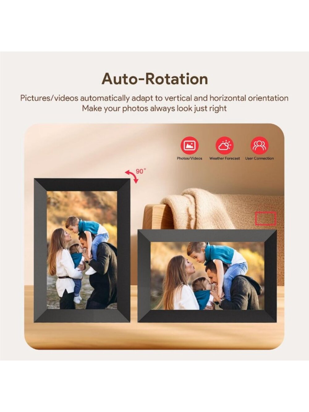 10.1-Inch HD Digital Picture Frame with Touch Screen & Auto Rotation - Perfect - Picture 4 of 7